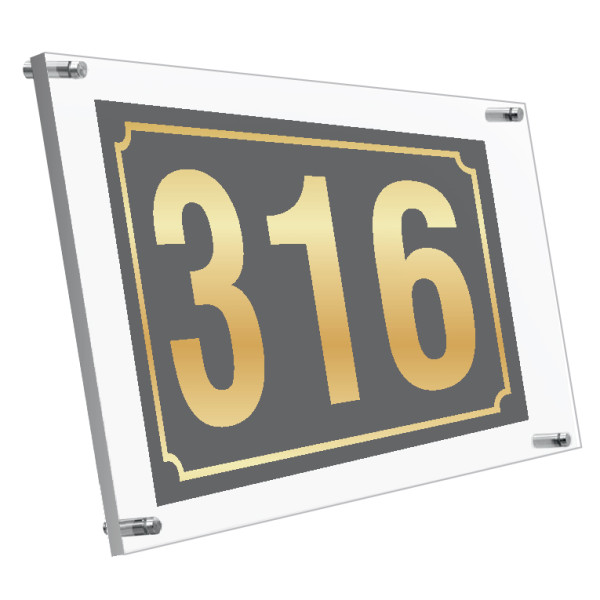 πινακίδα plexi glass αριθμού οδών 10 X 15