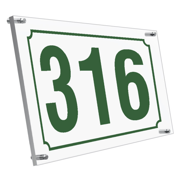 πινακίδα plexi glass αριθμού οδών 10 X 15