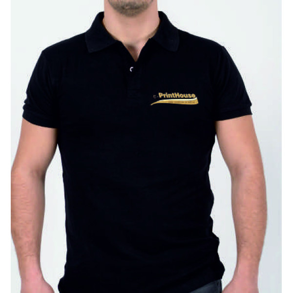 Μπλούζα τύπου Polo Μαύρη με στάμπα