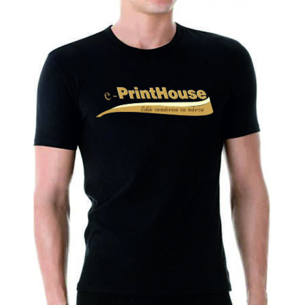 T-Shirt Μαύρο με Μία Στάμπα 