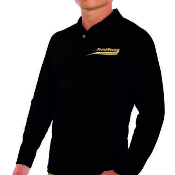 Μπλούζα τύπου Polo μακρυμάνικο με στάμπα